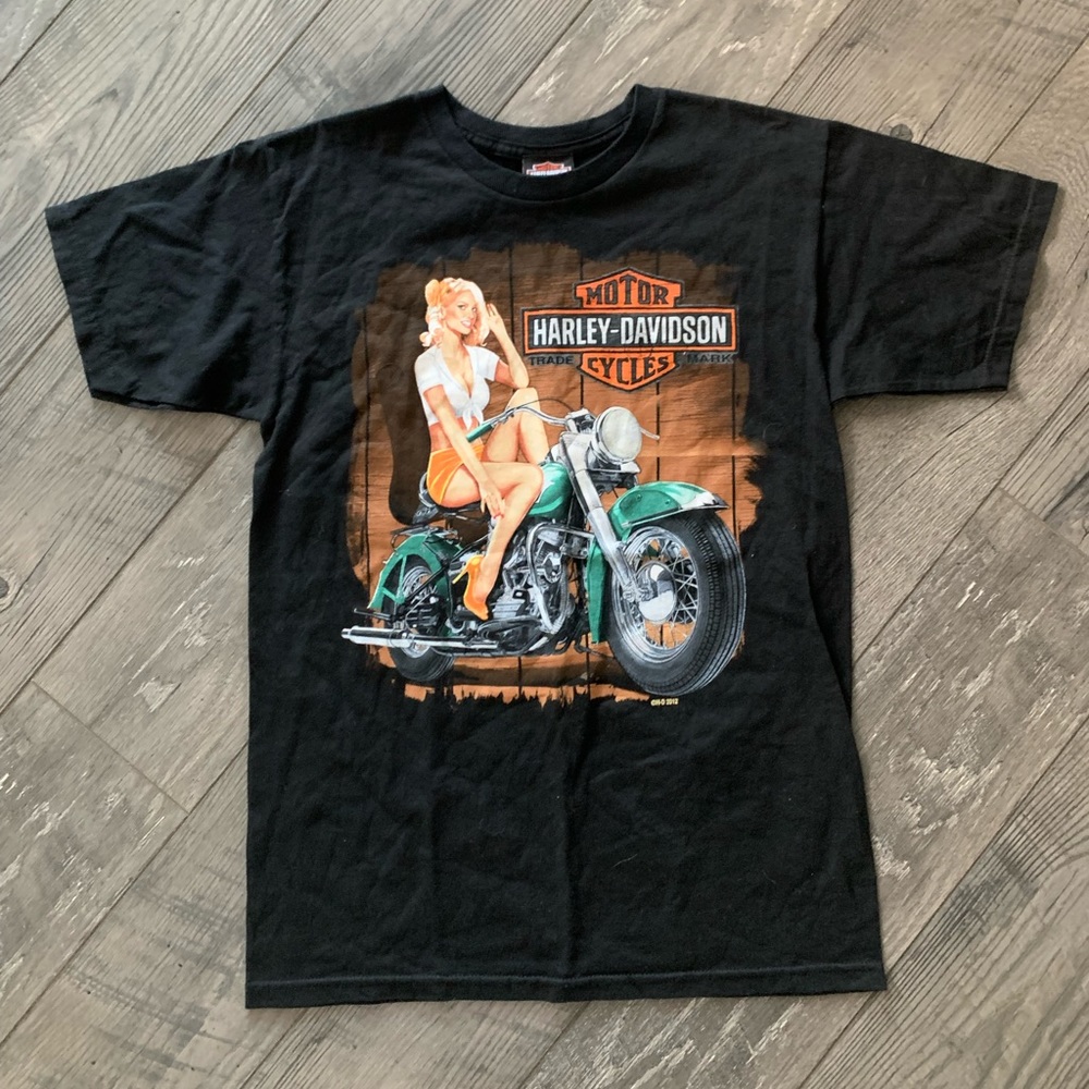 Vintage Harley Davidson Victoria Texas t shirt black size small